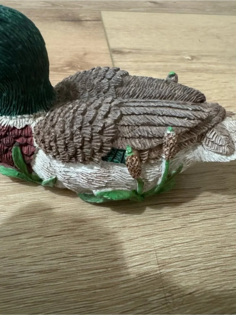 🦆VTG 90s Russ Reel Life Mallard Duck Decorative Statue Office Paperweight Decor